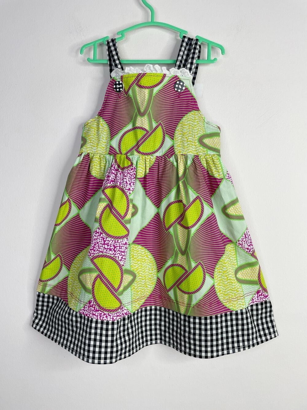 Harajuku Mini Target Gingham Geometric Smocked Sundress Sun Dress Girls 3T New
